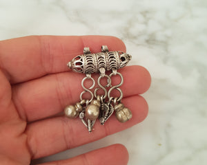 Yemeni Silver Hirz Pendant with Dangles