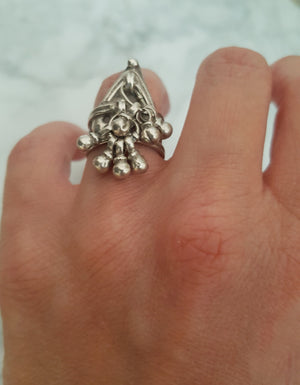 Rajasthani Silver Ring with Bells - Size 5.5
