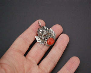 Nepali Coral Dragon Pendant