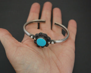 Ethnic Garnet Turquoise Cuff Bracelet