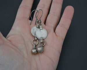 Indian Coin Dangle Earrings with Bell Dangle