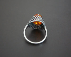 Ethnic Amber Ring - Size 7.5