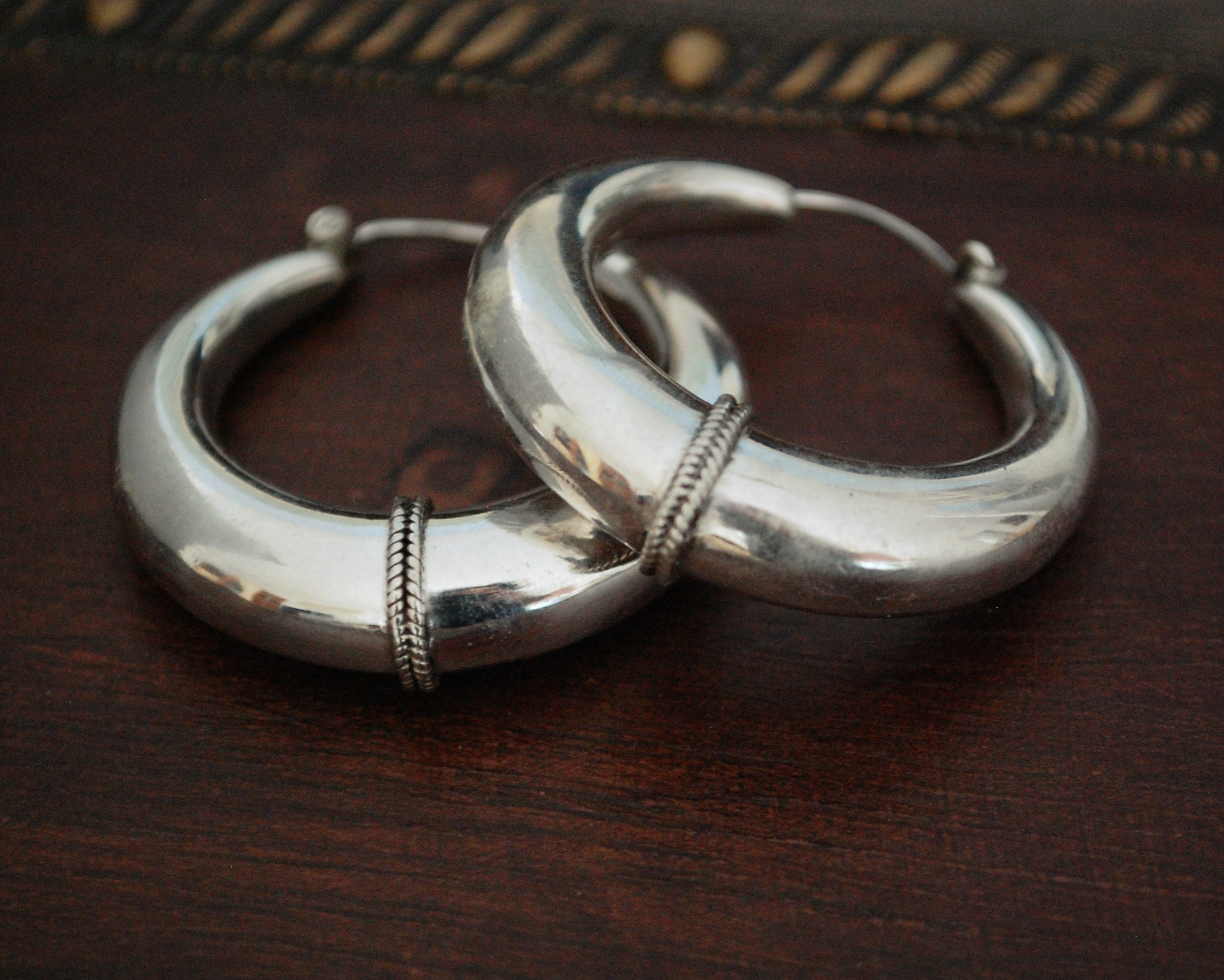 Ethnic Hoop Earrings - LARGE