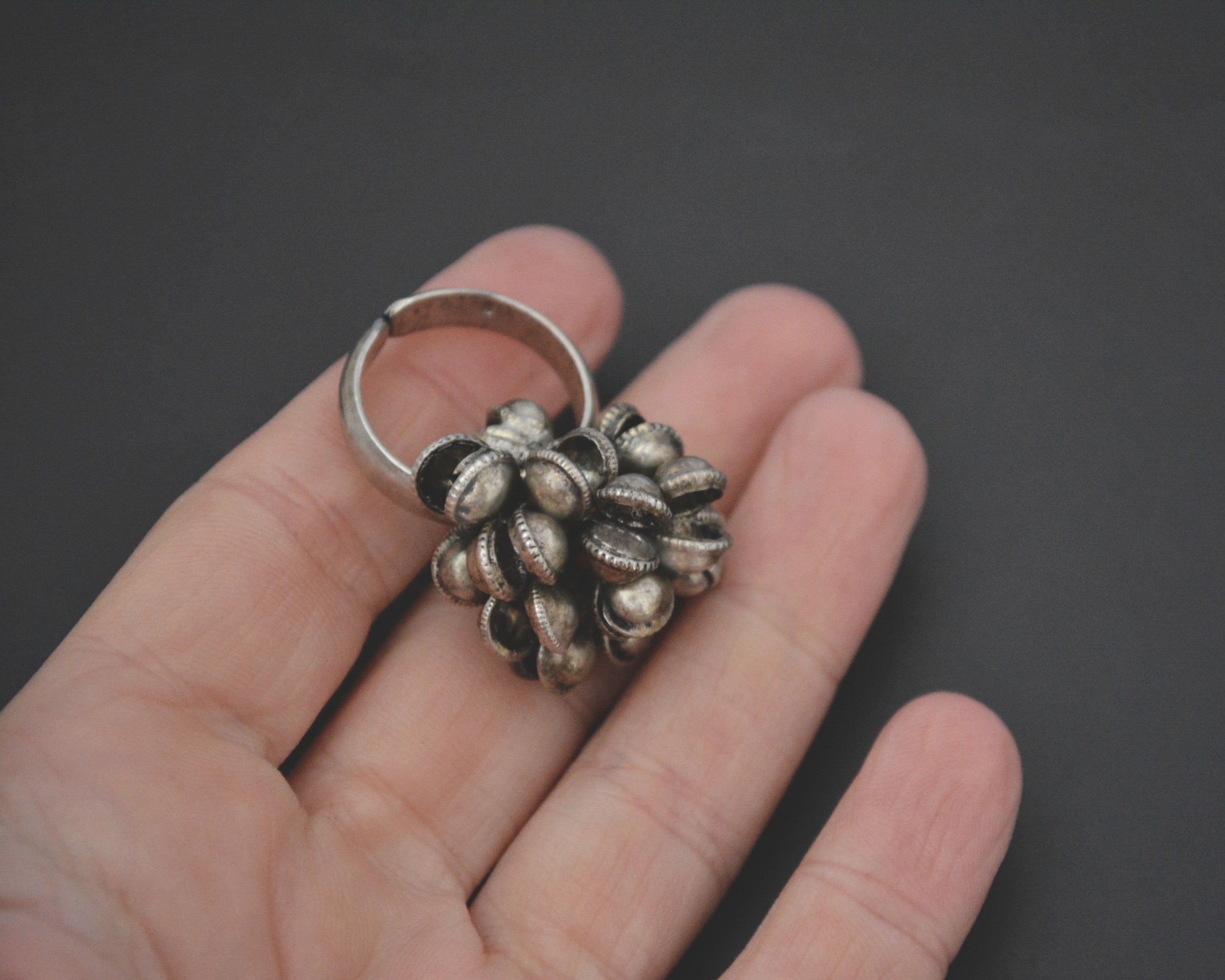 Rajasthani Silver Ring with Bells- Size 8