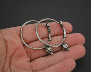 Afghani Poppy Hoop Earrings