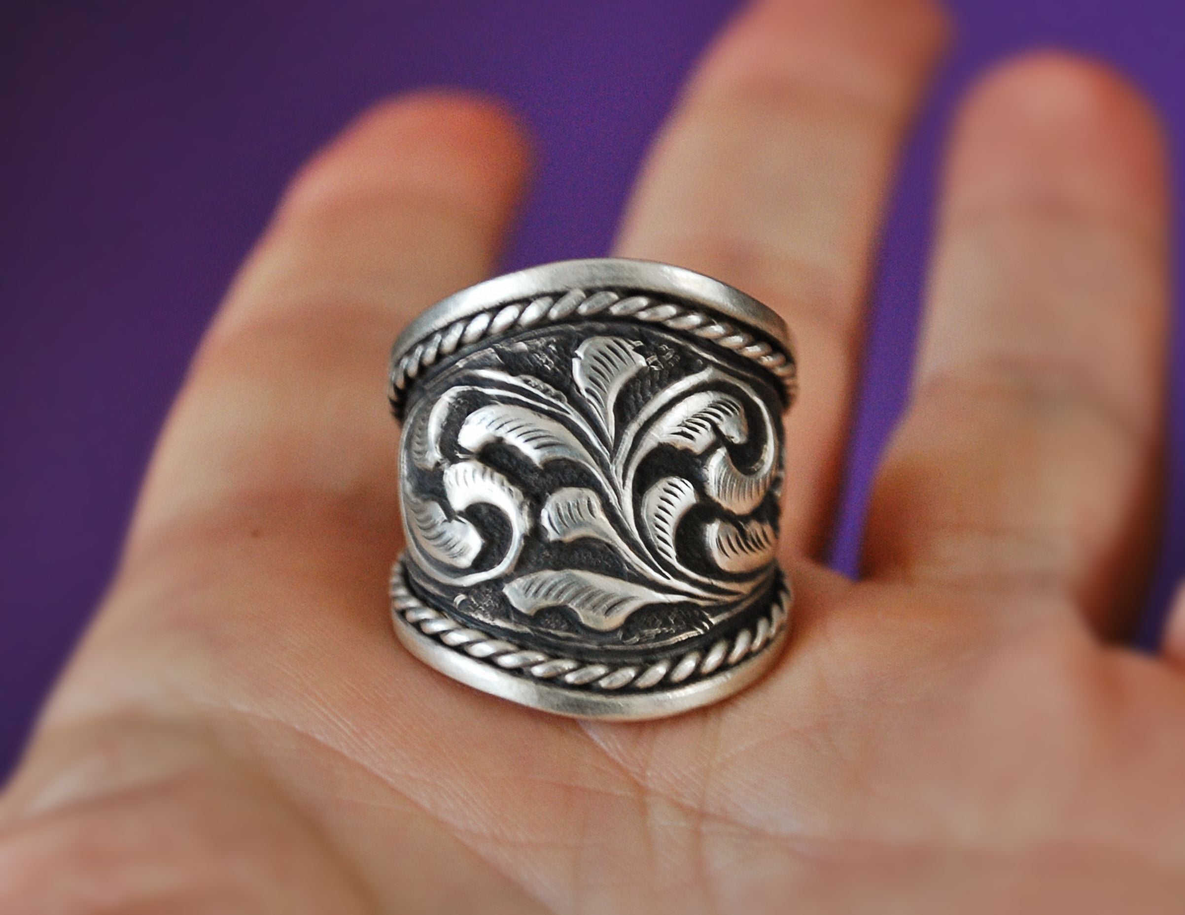 Ethnic Band Ring from India - Size 7+