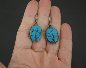 Ethnic Turquoise Dangle Earrings