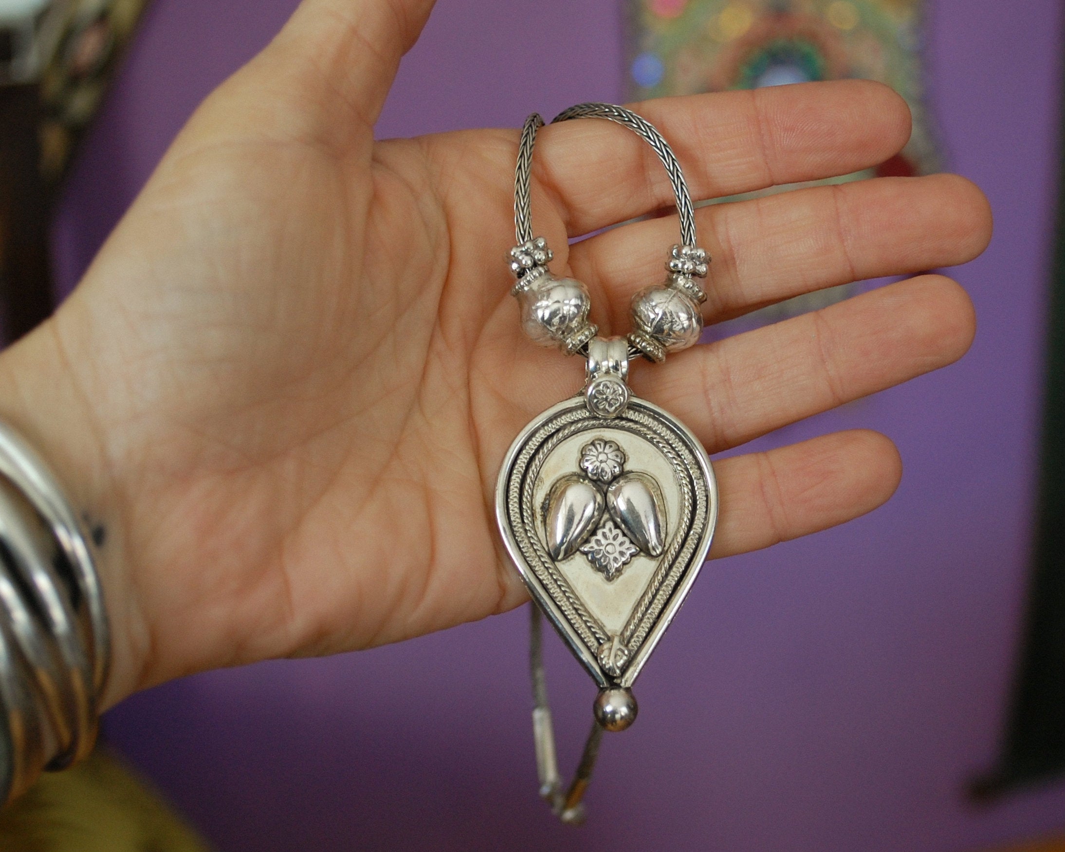 Indian Amulet Pendant on Snake Chain