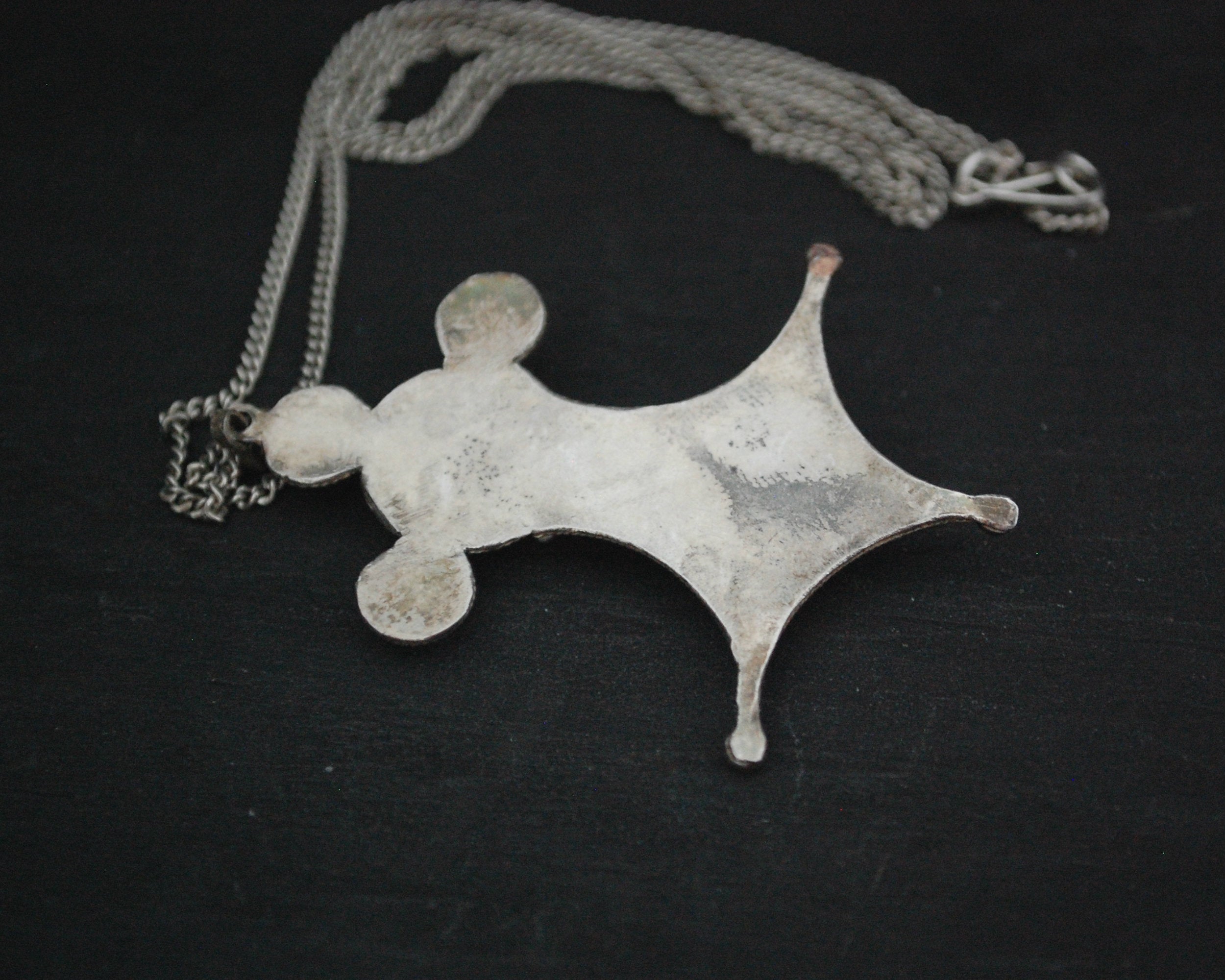 Berber Enamel Cross Pendant on Silver Chain
