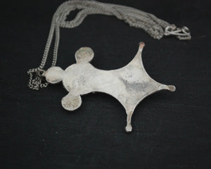 Berber Enamel Cross Pendant on Silver Chain