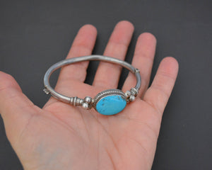 Vintage Turquoise Bracelet from India - SMALL/MEDIUM - Hinged