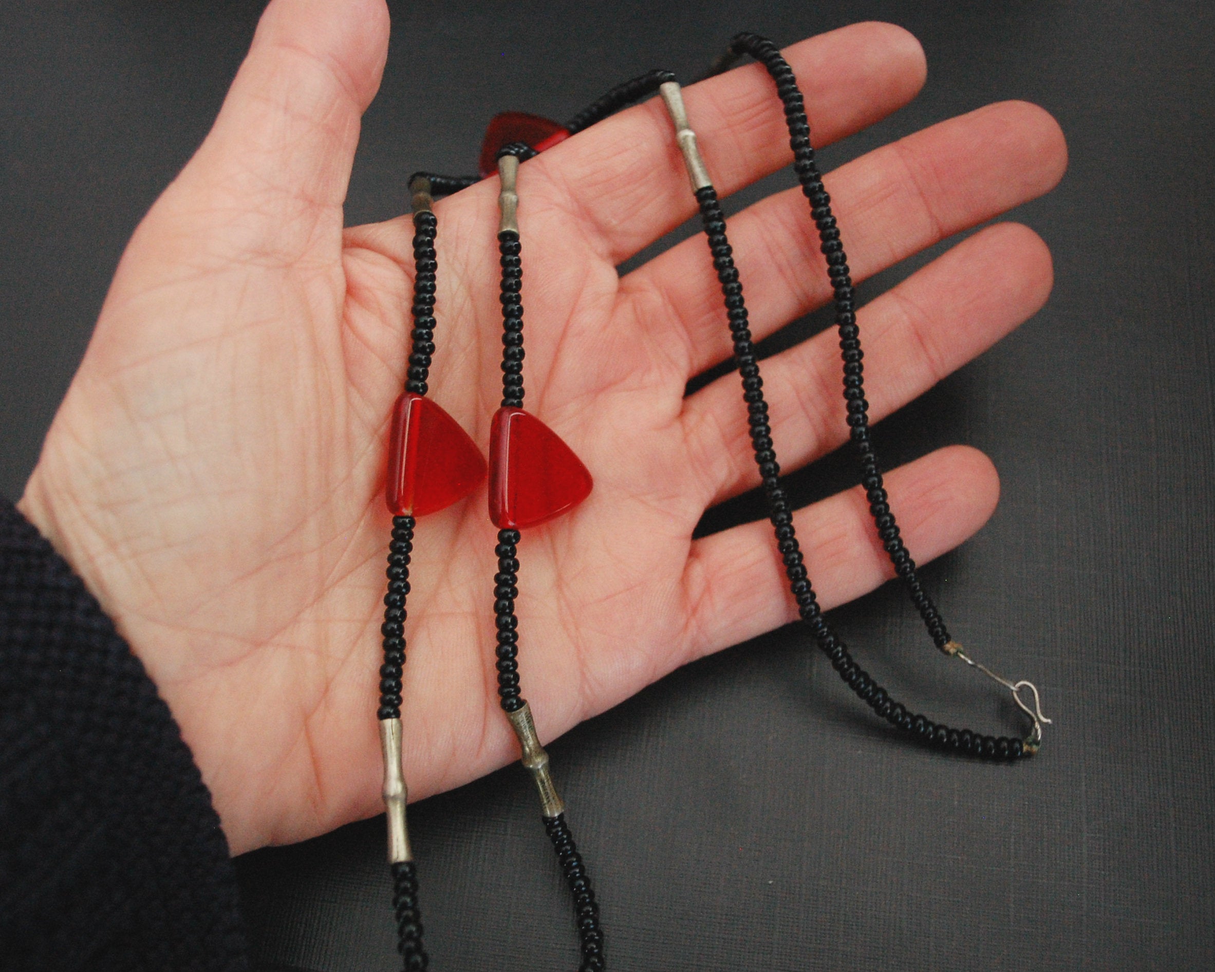 Tuareg Red Beads Necklace - Long