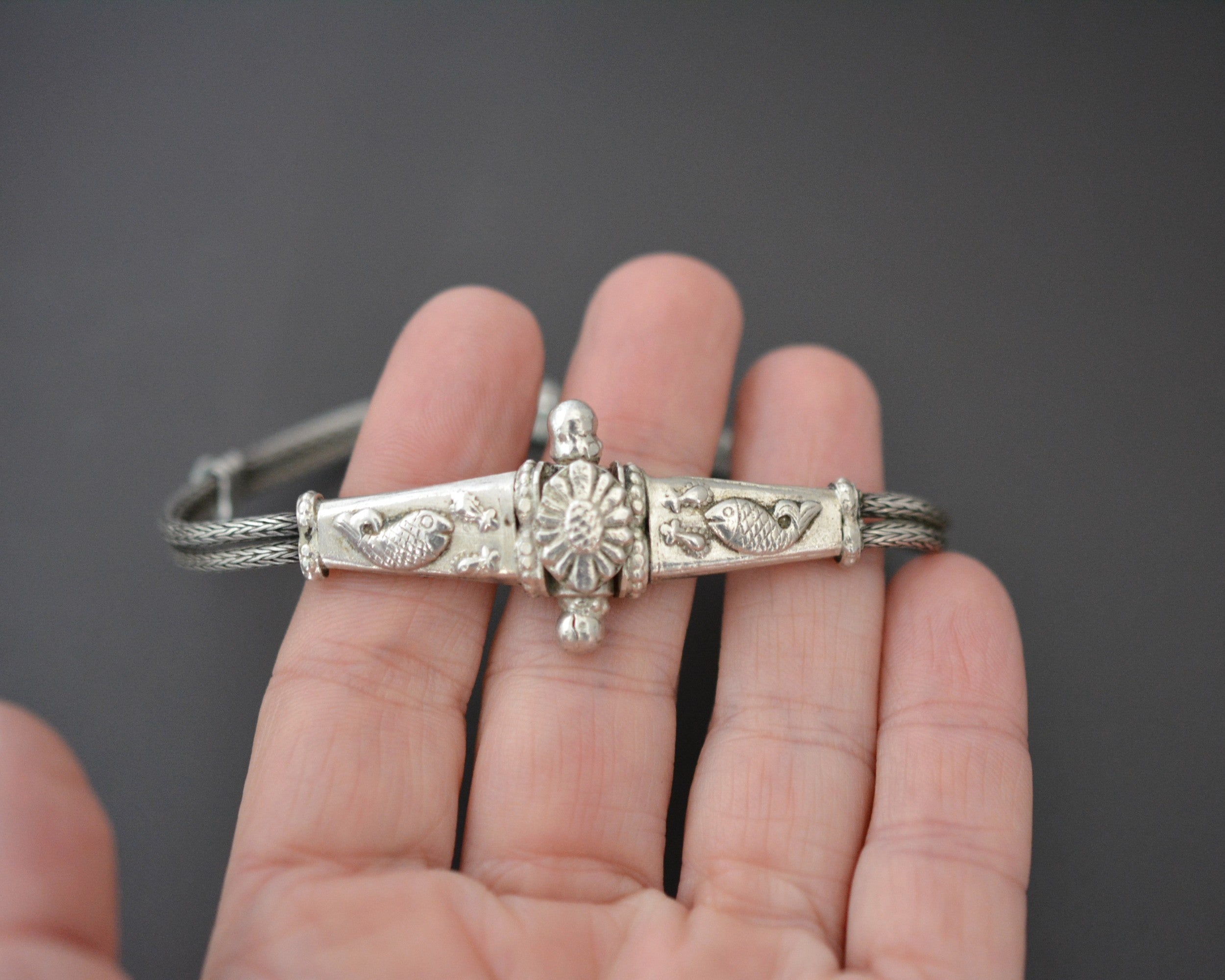 Rajasthani Snake Chain Bracelet with Fishes
