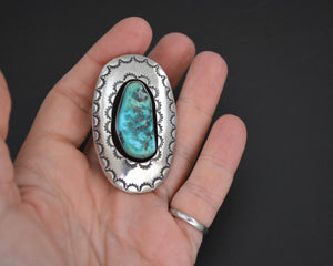 Splendid Native American Turquoise Ring - Size 8.5