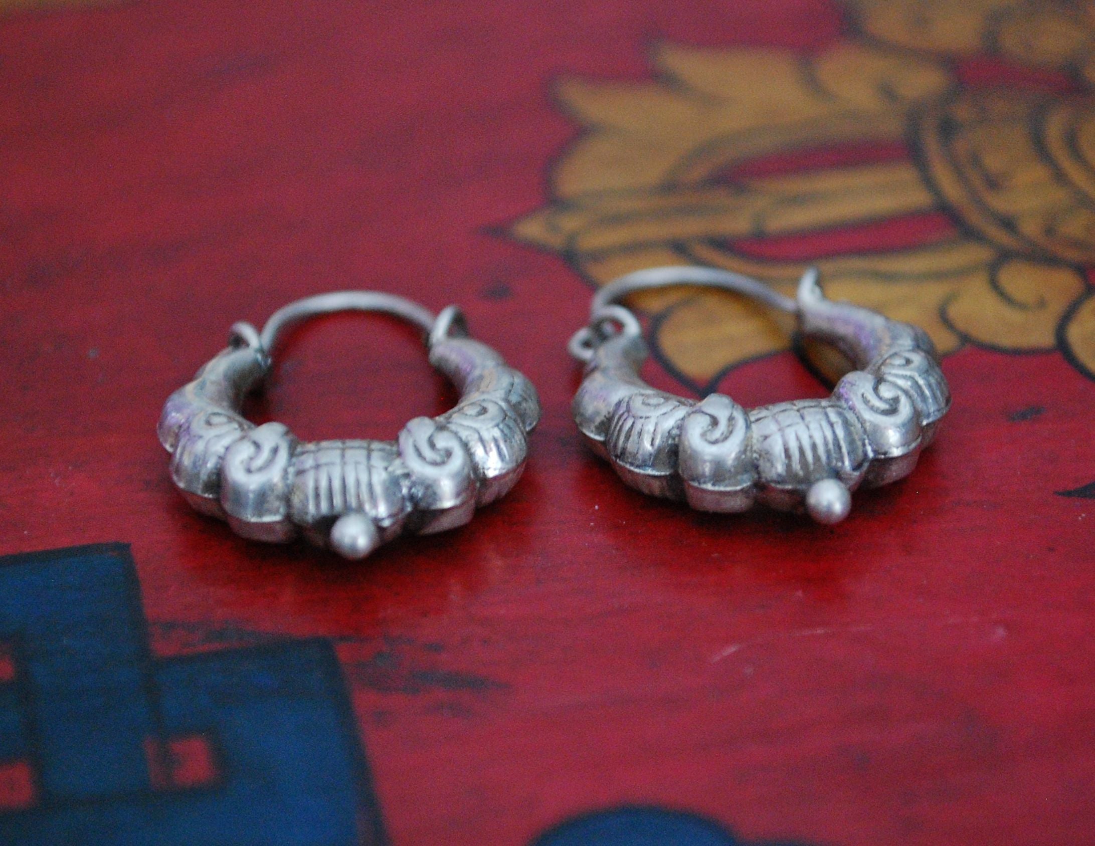 Ethnic Indian Hoop Earrings - XS