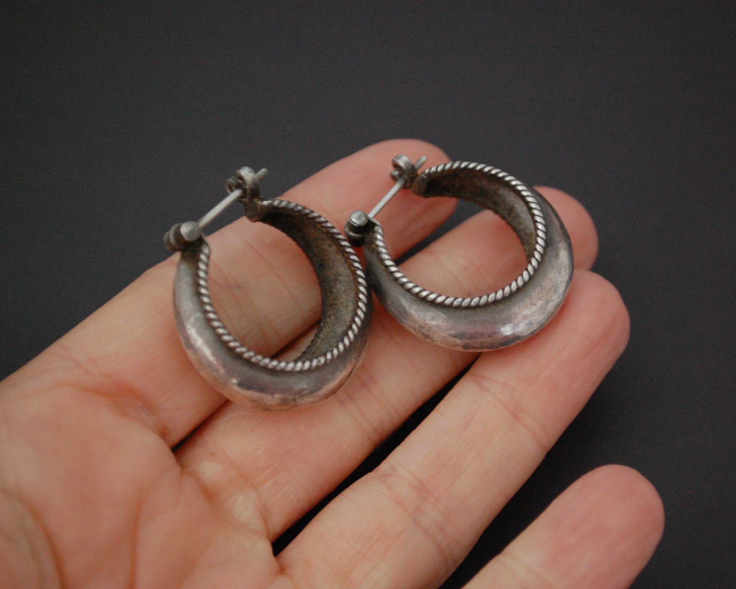 Ethnic Hoop Earrings - MEDIUM - Hollow Shaped