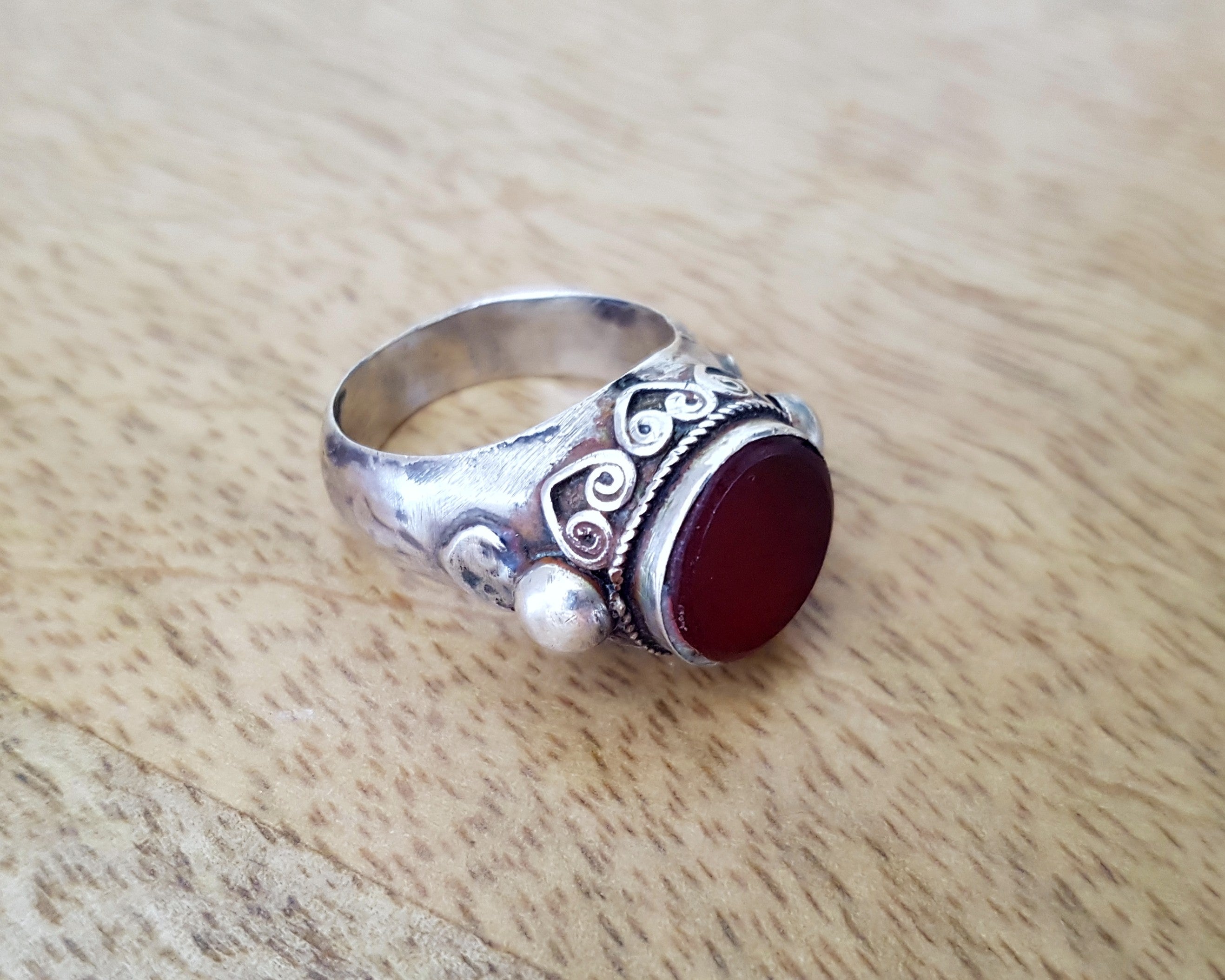 Turkmen Carnelian Ring - Size 9.5