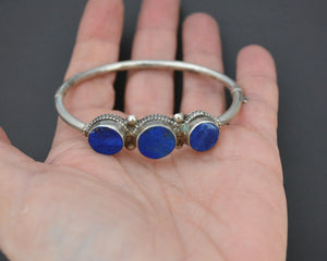 Vintage Lapis Lazuli Bracelet from India - SMALL - Hinged