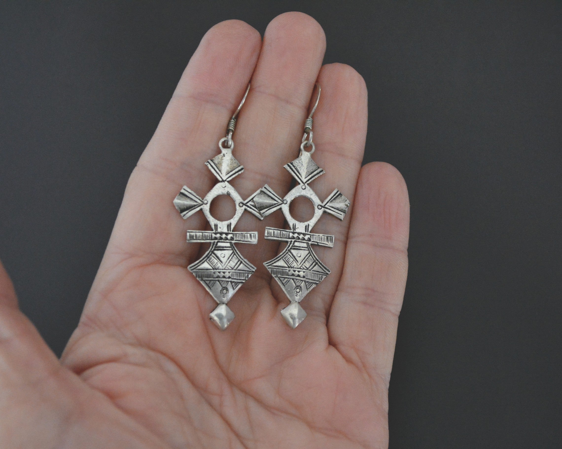 Tuareg Cross Dangle Earrings
