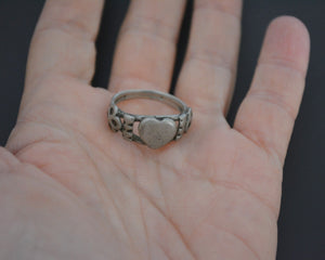 Old Rajasthani Heart Ring - Size 7.5
