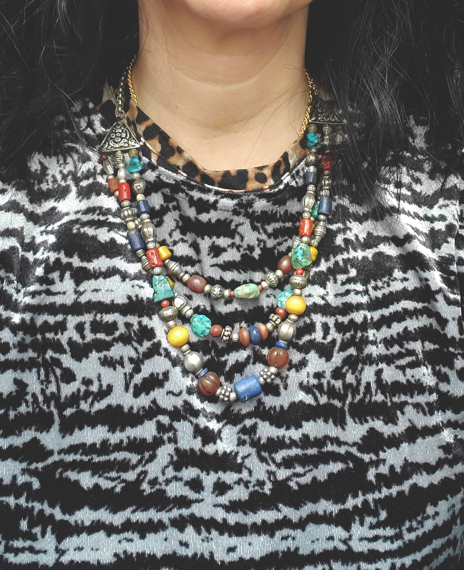 Reserved for A. - Vintage Nepali Multistone Necklace