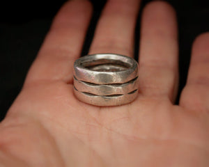 Old Indian Tribal Silver Band Ring - Size 5.5