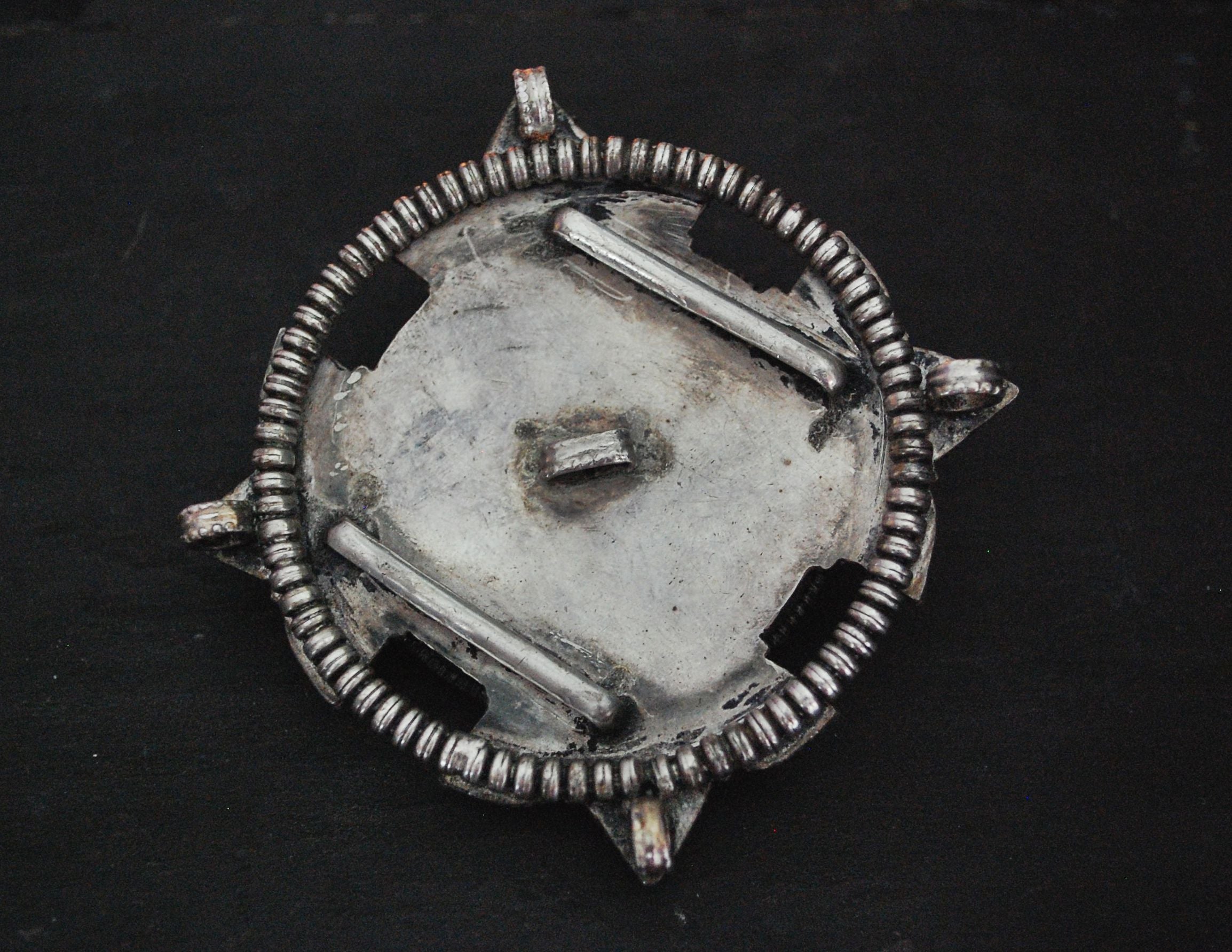 Antique Tibetan Coral and Turquoise Belt Buckle or Pendant