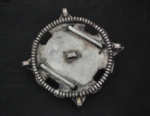 Antique Tibetan Coral and Turquoise Belt Buckle or Pendant
