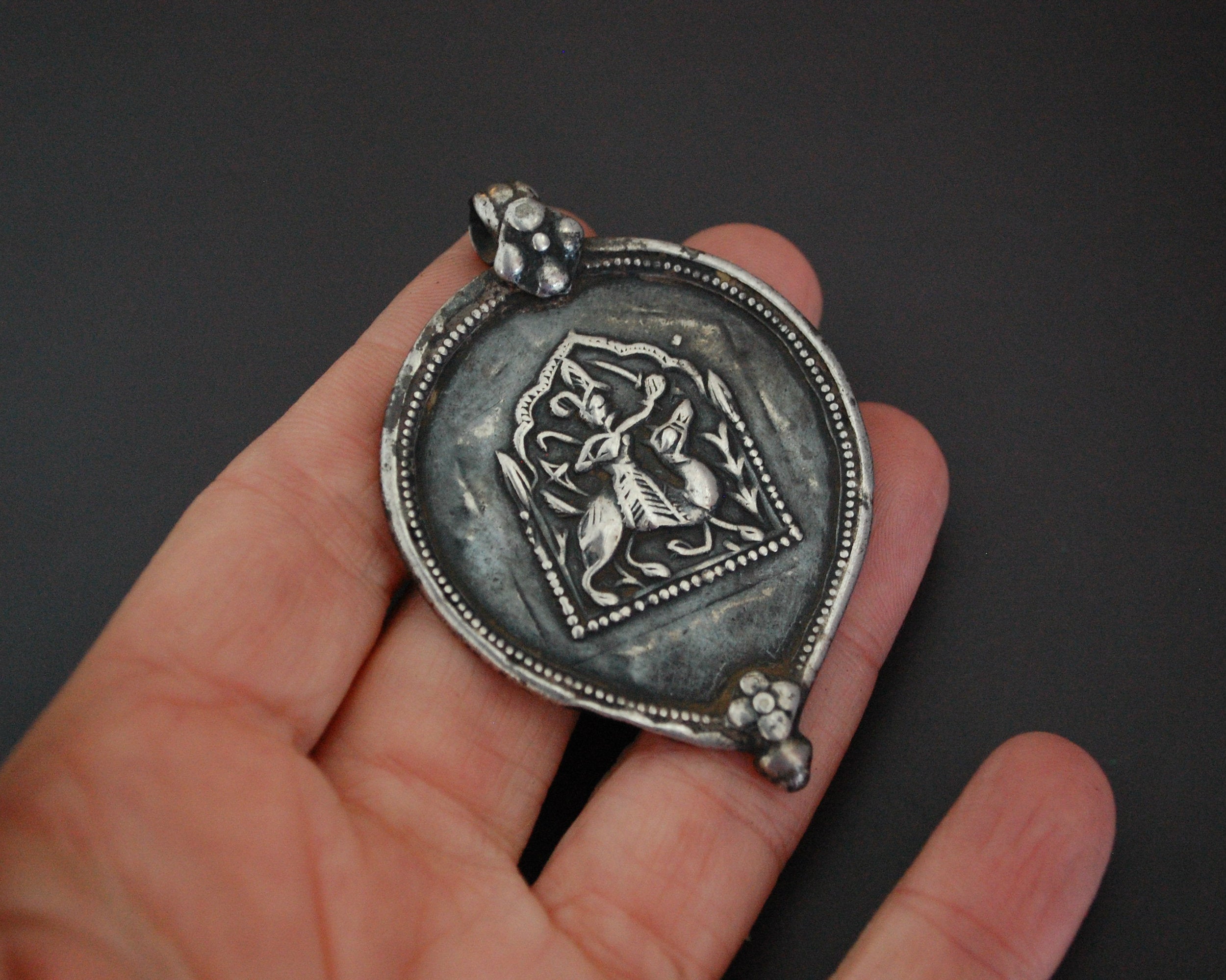 Old Rajasthani Silver Hindu Diety Amulet