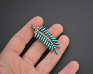 Zuni Petit Point Turquoise Brooch - Signed