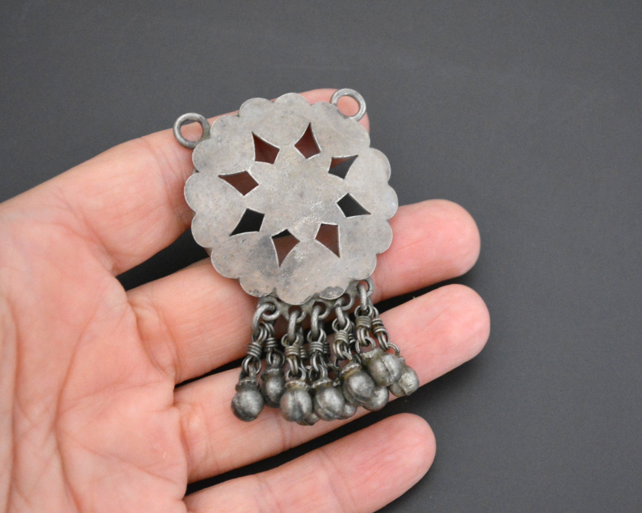 Rajasthani Silver Pendant with Bells
