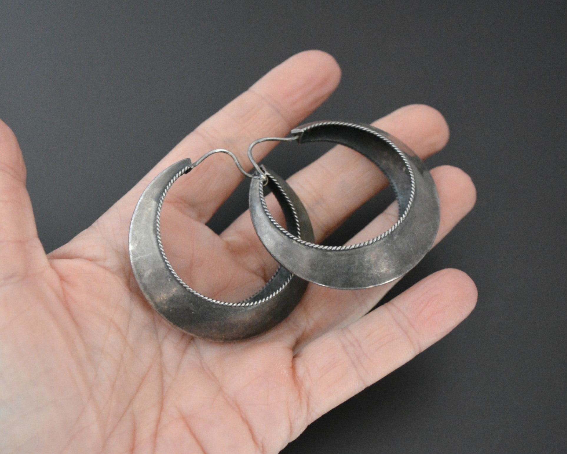 Ethnic Hoop Earrings - LARGE & HOLLOW