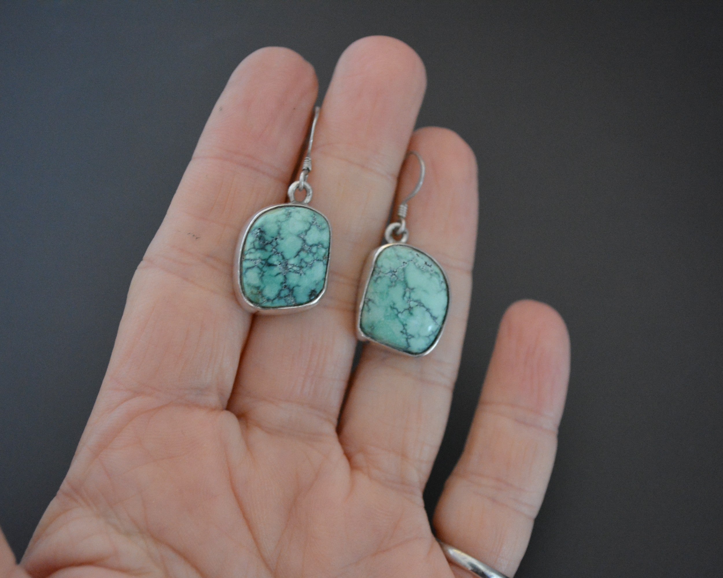 Ethnic Turquoise Dangle Earrings