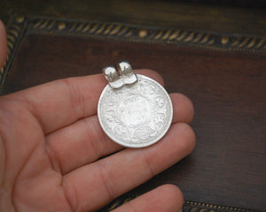 Antique Indian One Rupee Coin Pendant