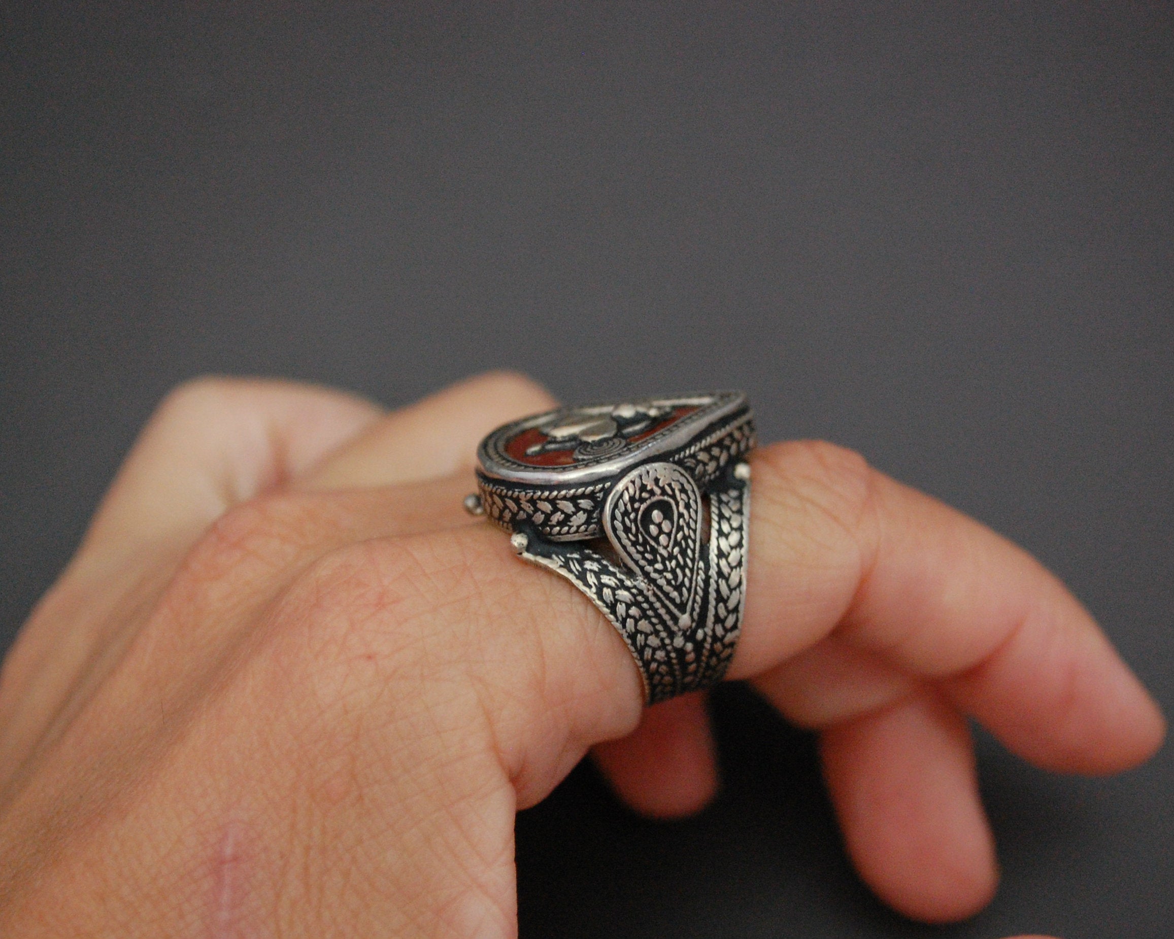 Vintage Kazakh Silver Ring - Size 8