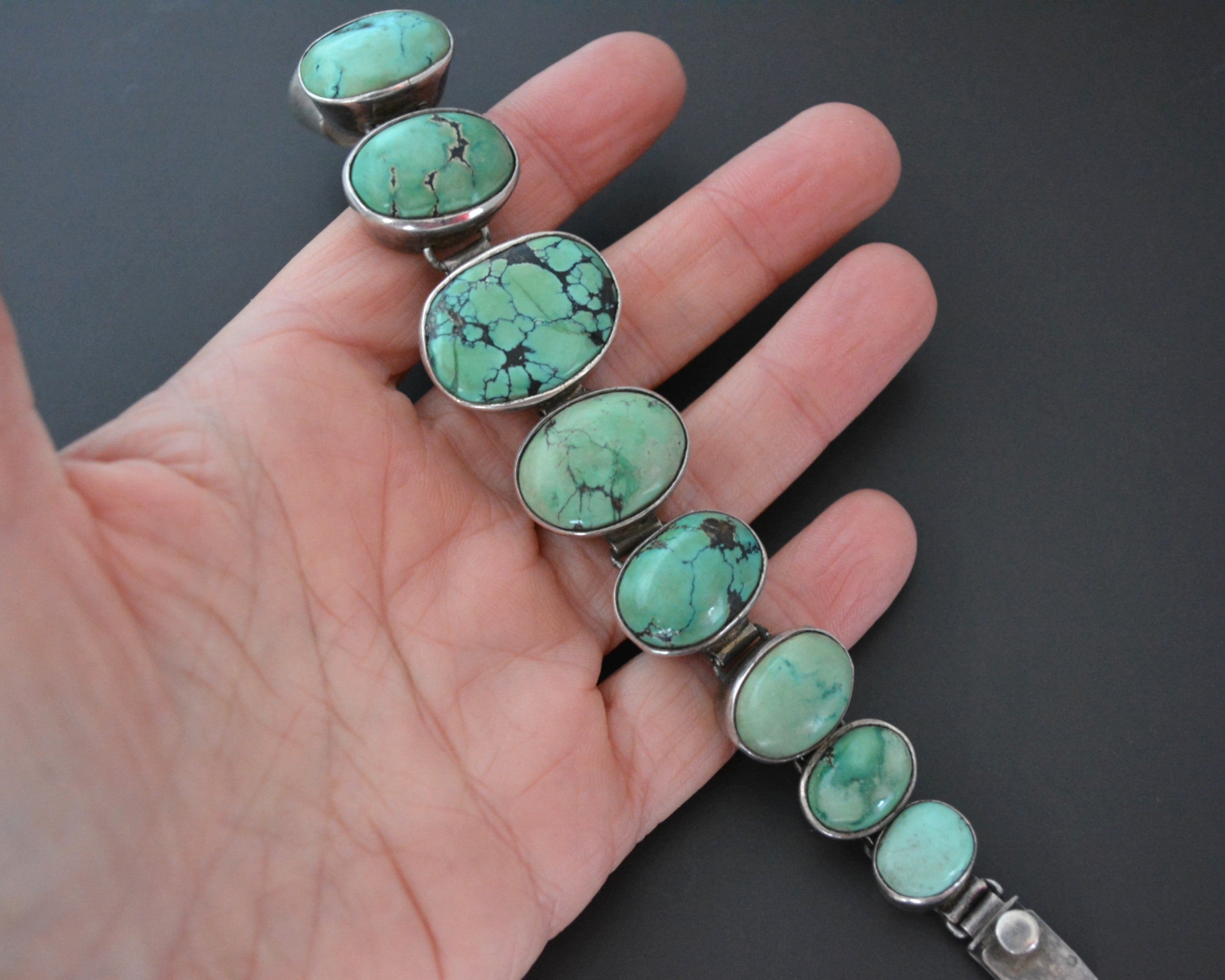 Bold Ethnic Turquoise Link Bracelet