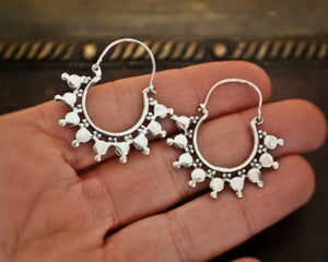 Ethnic Hoop Earrings - Sterling Silver