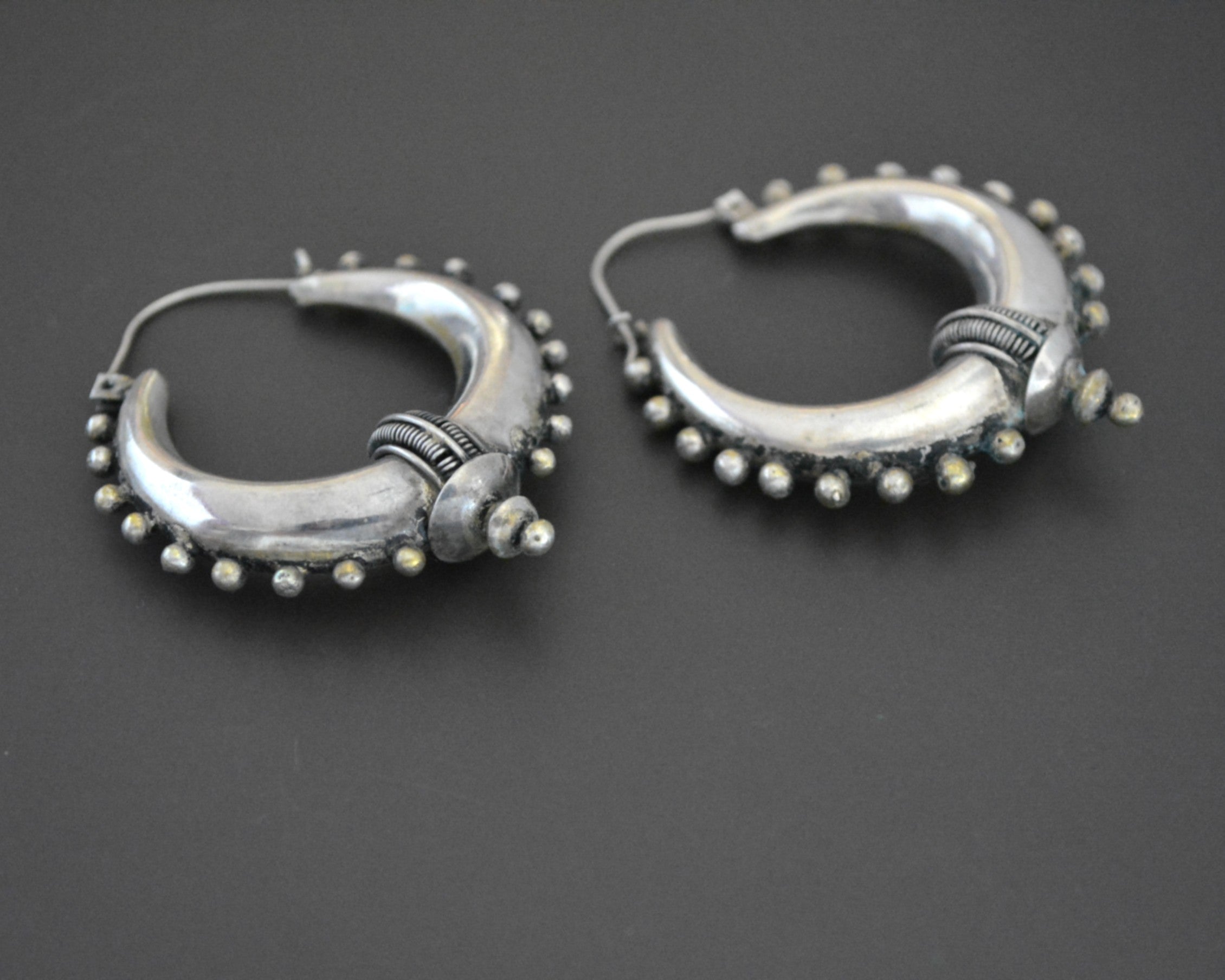 Ethnic Spike Hoop Earrings - LARGE
