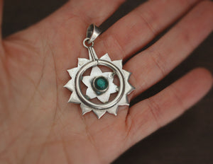 Sun and Star Malachite Pendant