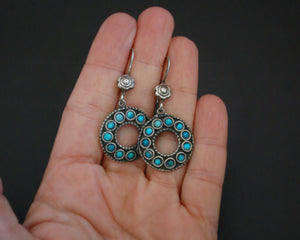 Ethnic Turquoise Earrings from India