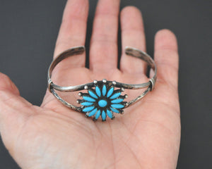 Zuni Cluster Turquoise Cuff Bracelet - SMALL