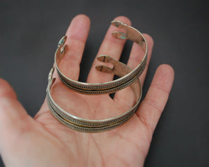 Pair Turkmen Gilded Cuff Bracelets
