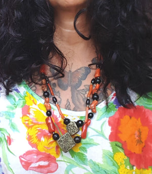 Berber Coral Necklace - Double Strand