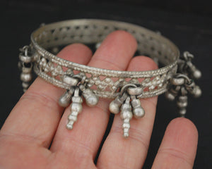 Rajasthani Silver Bangle Bracelet with Bells