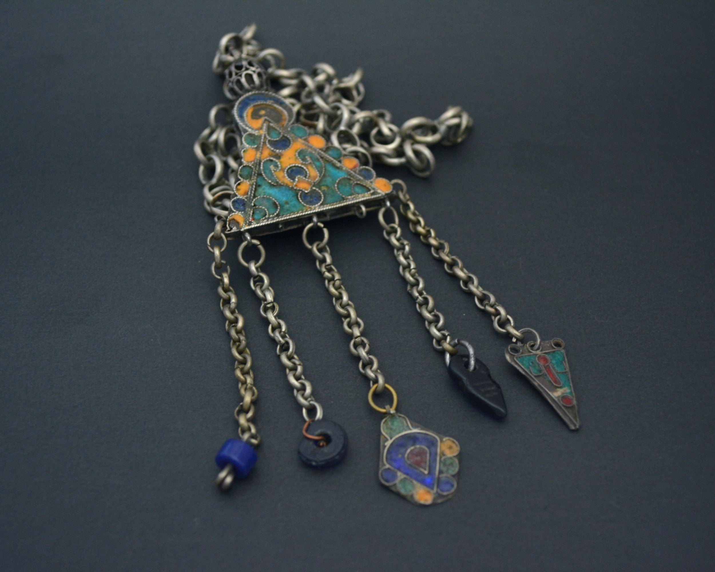 Tunisian Enamel Pendant on Chain