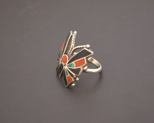 Zuni Butterfly Multistone Inlay Ring - Size 7