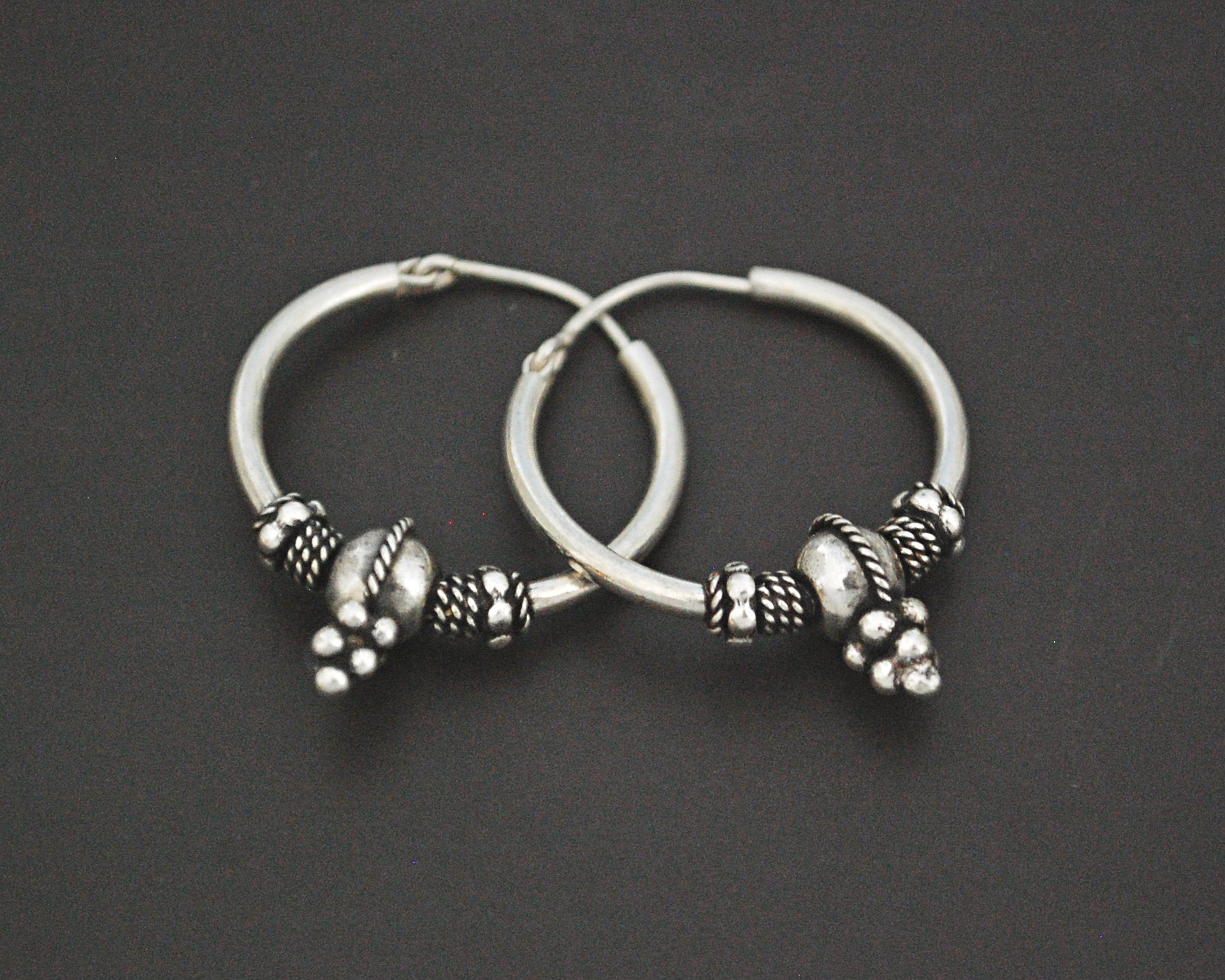 Ethnic Bali Hoop Earrings - SMALL