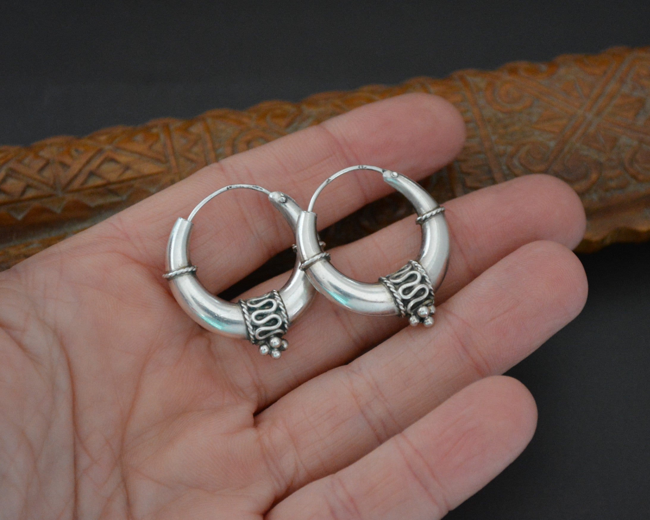 Ethnic Hoop Earrings from India - MEDIUM
