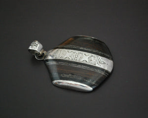 Tuareg Silver Ebony Pendant - LARGE