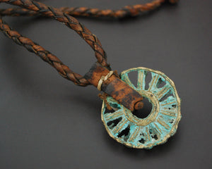 Dogon Sun Bronze Pendant from Mali
